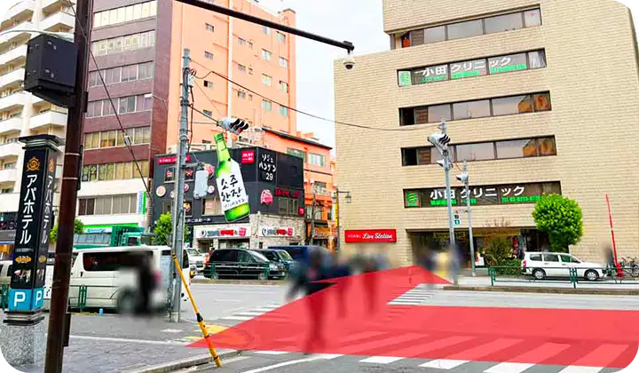 プングム新大久保本店の路地の写真