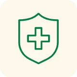 医療マークと盾のアイコン