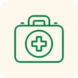 医療マークと鞄のアイコン