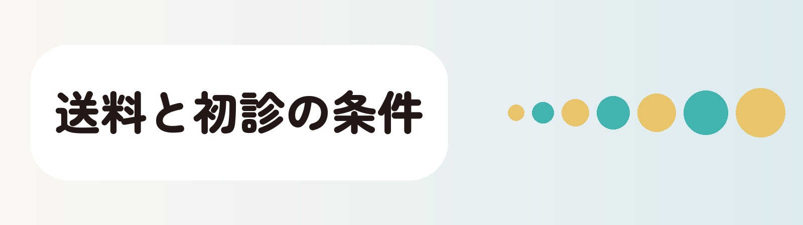 送料と初診の条件