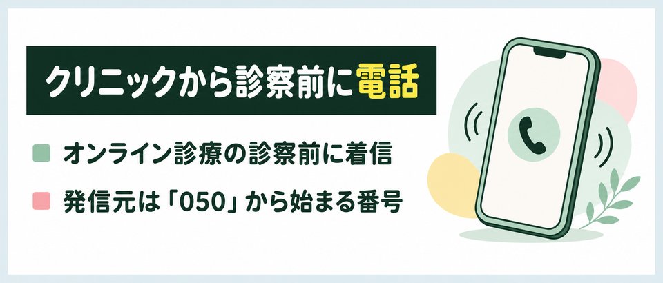 クリニックフォアから診察前に「050」から電話