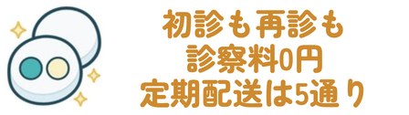 初診も再診も診察料0円定期配送は5通り