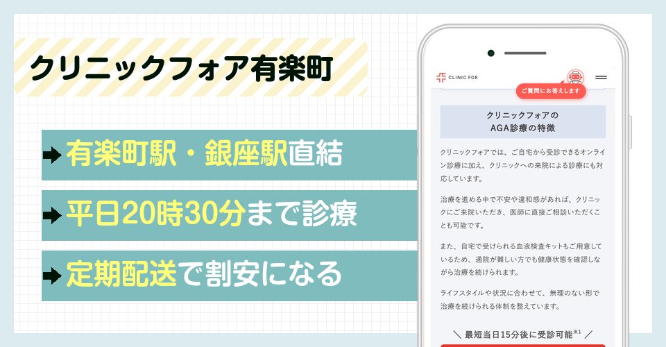 クリニックフォア有楽町の特徴まとめ