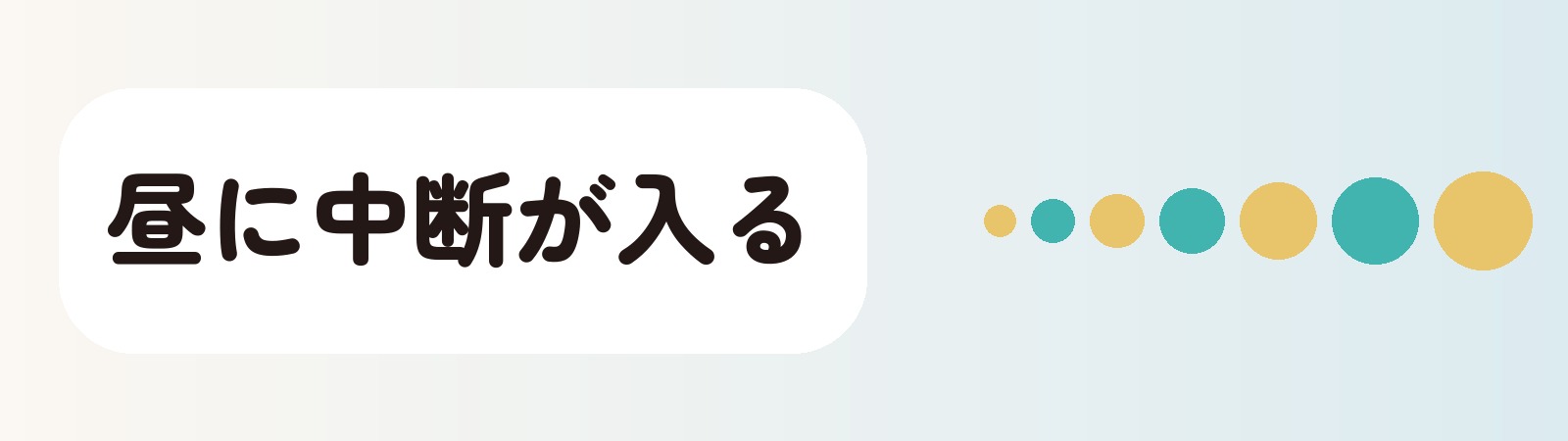 昼に中断が入る
