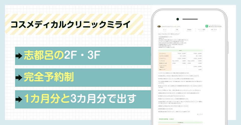 コスメディカルクリニックミライの特徴まとめ