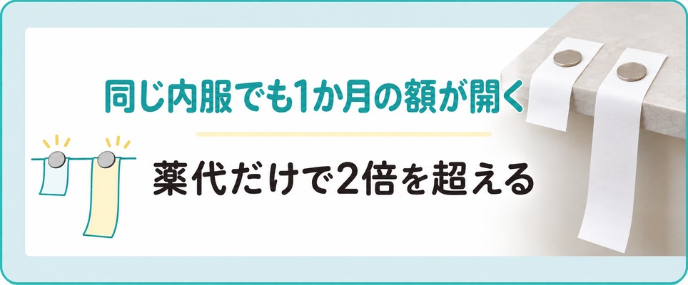 同じ成分の内服でも院で1か月の額が開くことを示した章の扉