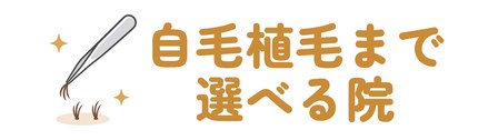 自毛植毛まで選べる院