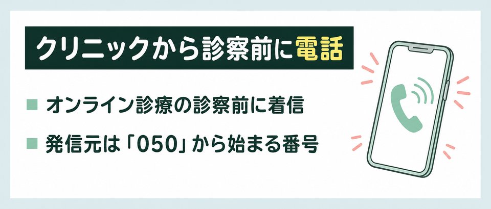 クリニックフォアから診察前に「050」から電話