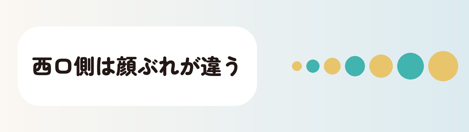 西口側は顔ぶれが違う