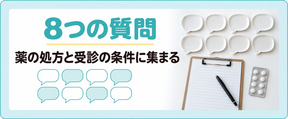 池袋のAGA治療に残る8つの質問が薬の処方と受診の条件に集まることを示す章扉