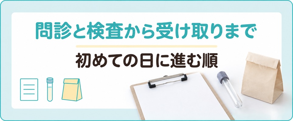 問診から薬の受け取りまでの順を示した章の扉