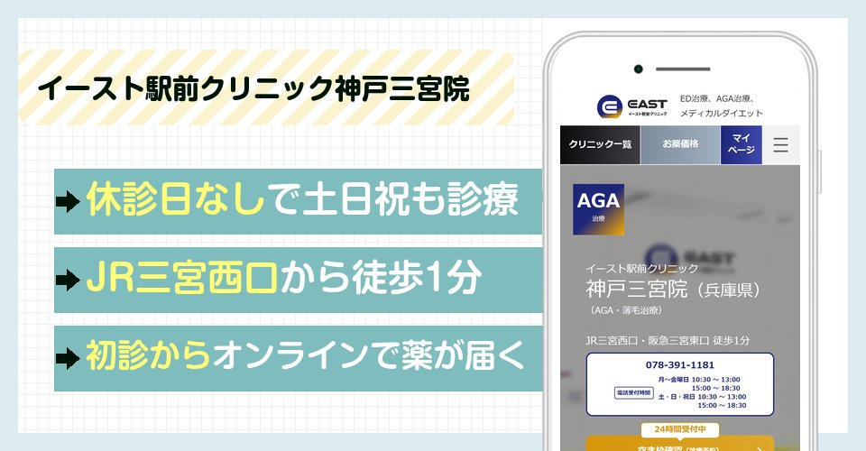 イースト駅前クリニック神戸三宮院の特徴まとめ