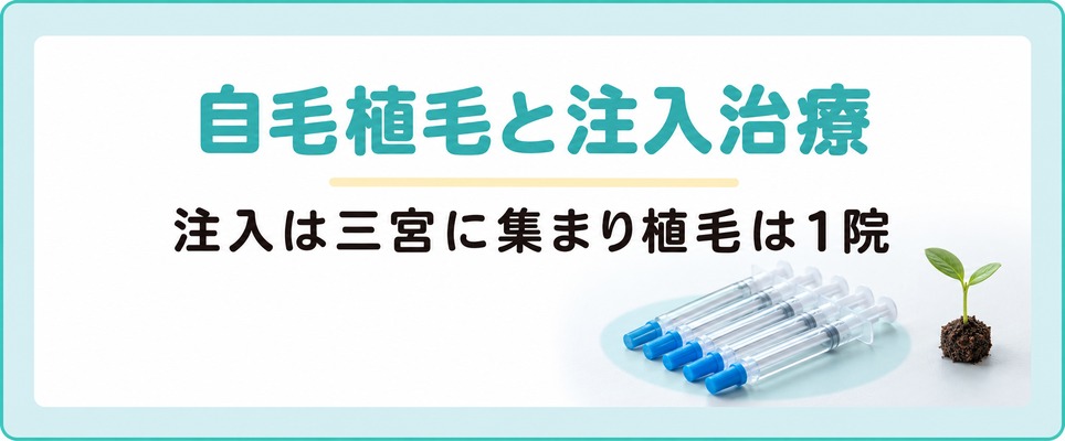 神戸のAGA治療では自毛植毛の料金が分かる院が1つで注入治療は三宮に集まる