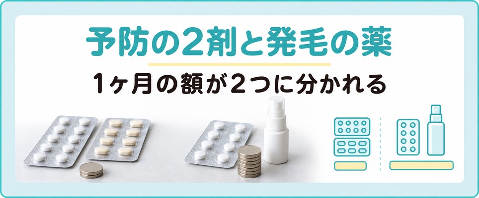 北九州のAGAクリニックは予防の内服2剤と発毛の内服で1ヶ月の額が分かれる