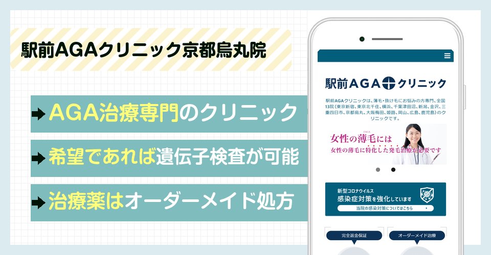 駅前AGAクリニック京都烏丸院の特徴まとめ
