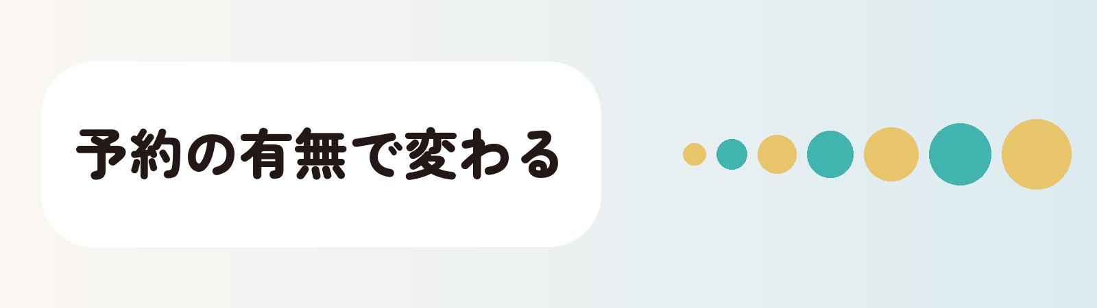 予約の有無で変わる
