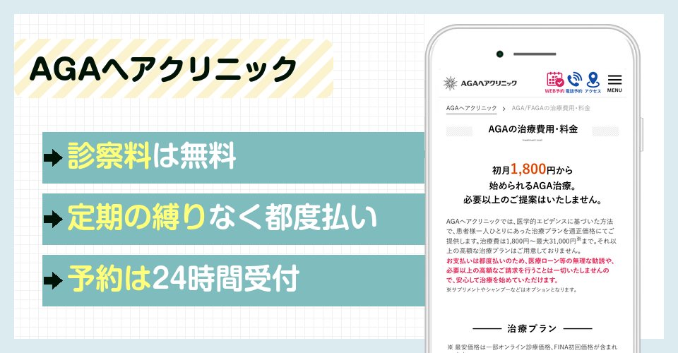 AGAヘアクリニックの特徴まとめ