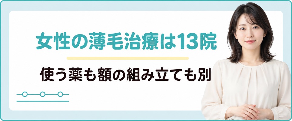 女性の薄毛治療(FAGA)は長野市と松本市の13院から選べる