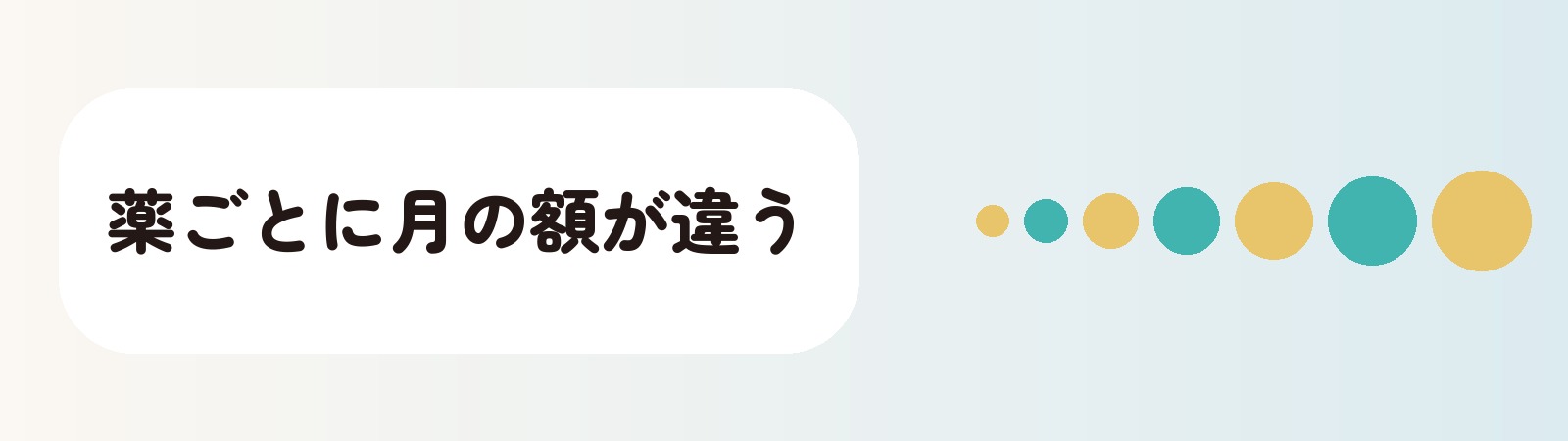 薬ごとに月の額が違う