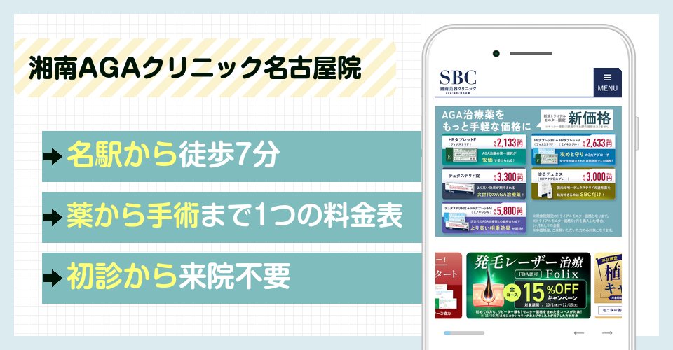 湘南AGAクリニック名古屋院の特徴まとめ