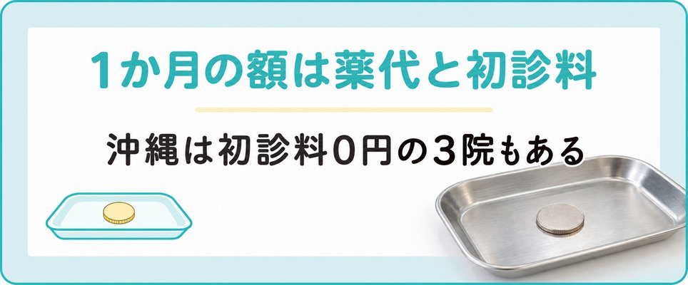 沖縄のAGA治療にかかる1か月の額は内服の剤数と初診料の有無で決まる