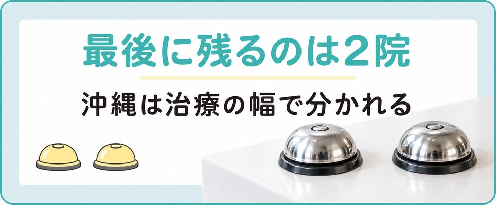 沖縄のAGA治療で最後に残る2院は県内で続けられる治療の幅で分かれる