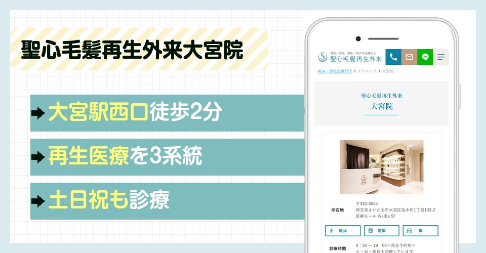 聖心毛髪再生外来大宮院の特徴まとめ