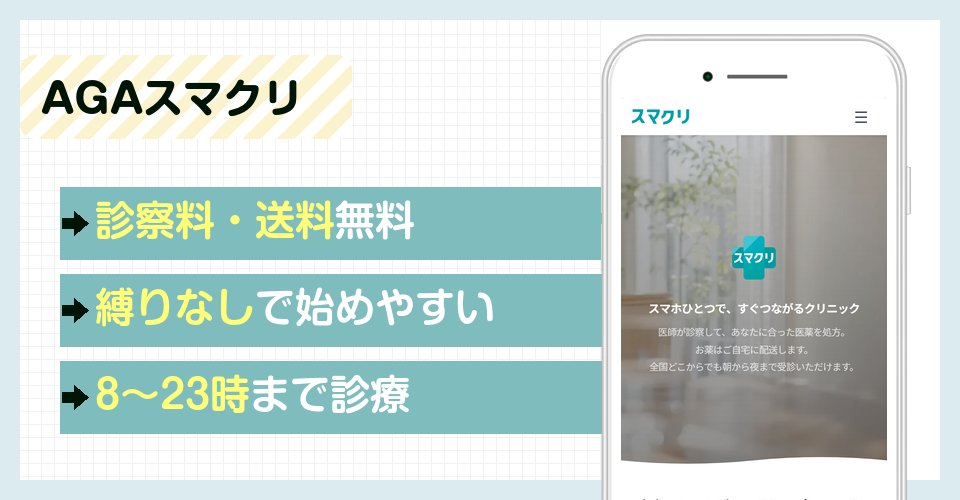 AGAスマクリのAGAオンライン診療特徴まとめバナー
