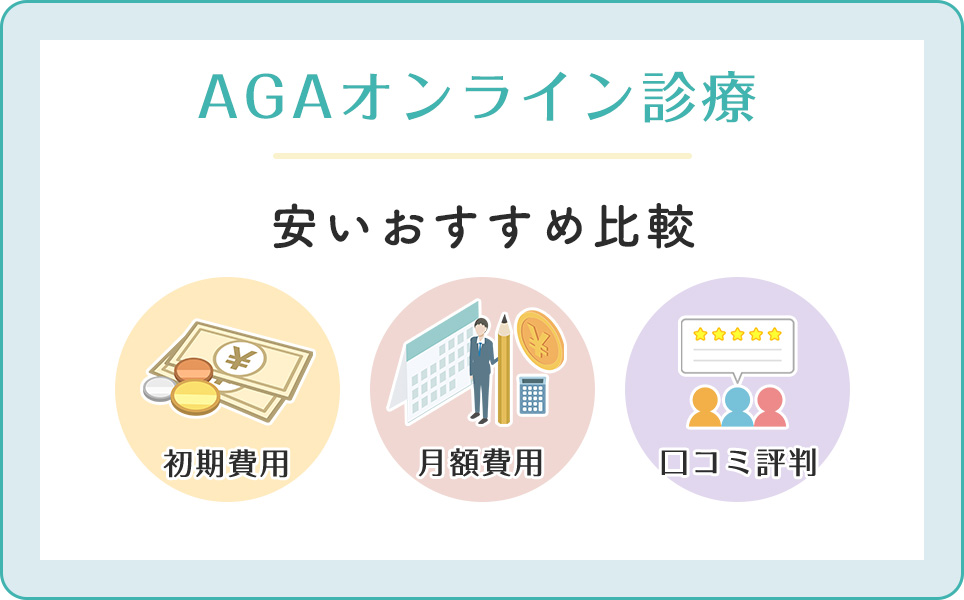 安いAGAオンラインクリニックを比較