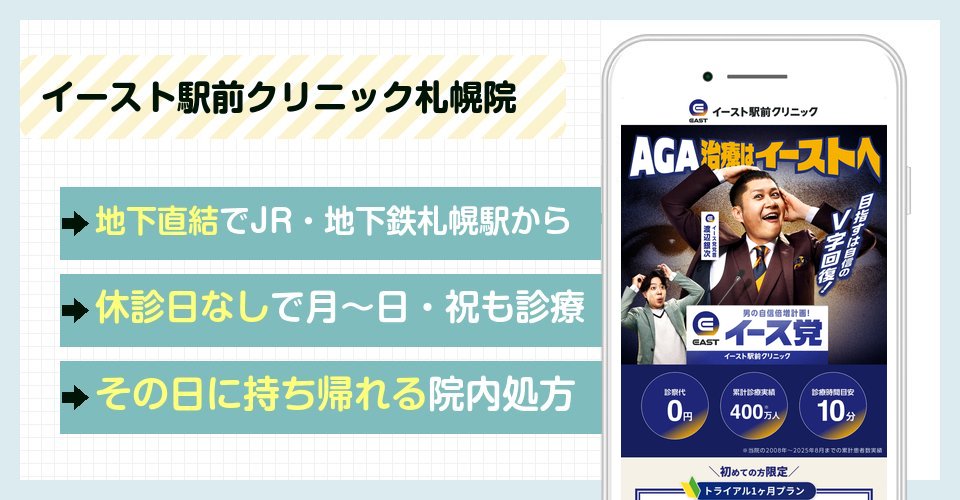 イースト駅前クリニック札幌院の特徴まとめ