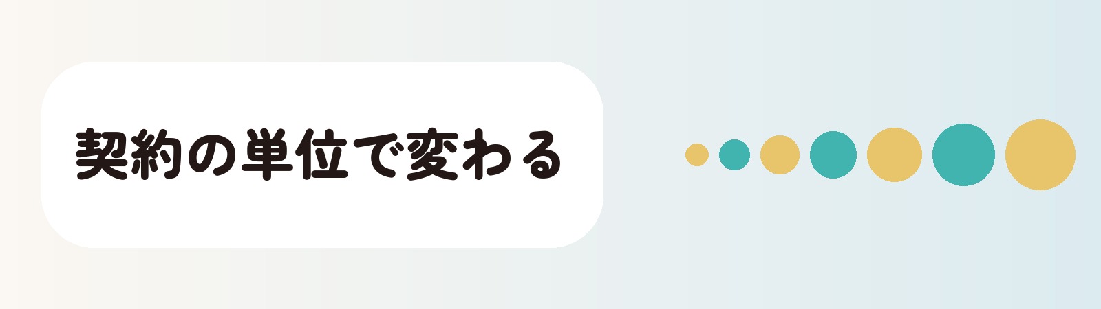 契約の単位で変わる