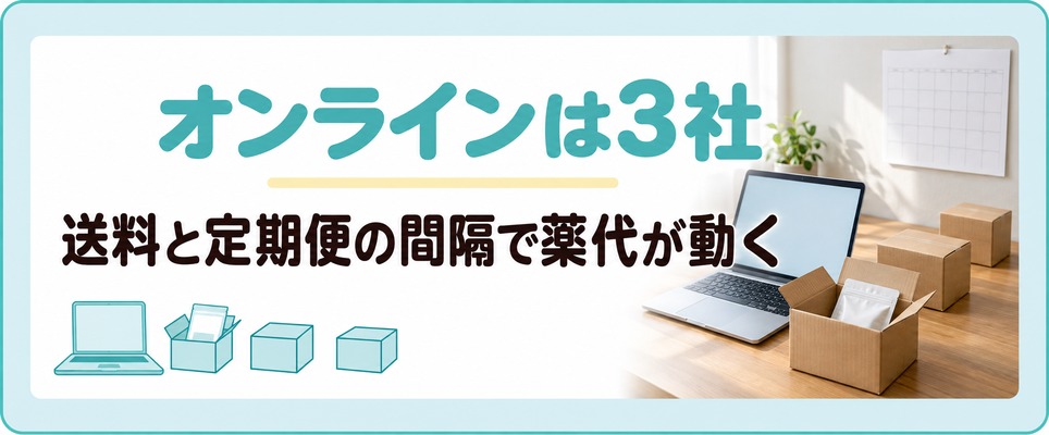 仙台から使うAGAのオンライン診療は3社あり送料と定期便の間隔で薬代が動く