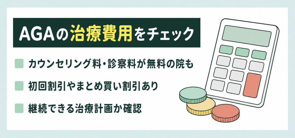 AGAの治療費用をチェックするポイント