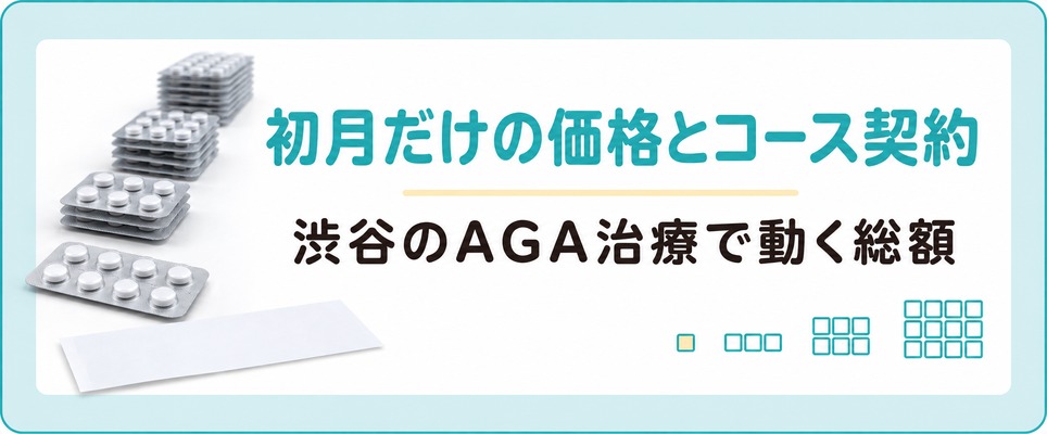 渋谷のAGA治療は初月だけの価格とコース契約で総額が変わる