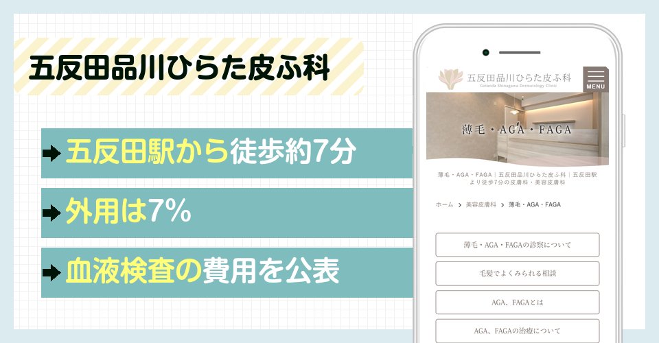五反田品川ひらた皮ふ科の特徴まとめ