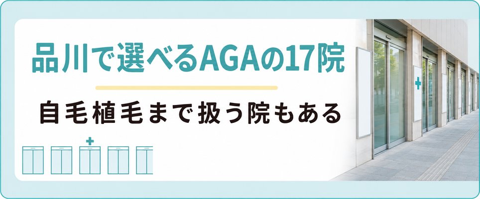 品川でAGA治療におすすめのクリニック17院には自毛植毛まで扱う院がある