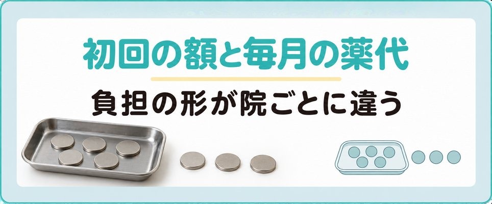 品川のAGA治療は初回に払う額と毎月の薬代で負担の形が違う