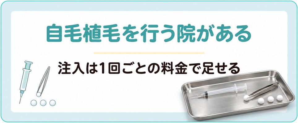品川のAGAは自毛植毛を行う院があり注入は1回ごとの料金で足せる