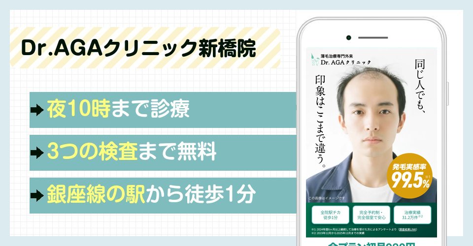Dr.AGAクリニック新橋院の特徴まとめ