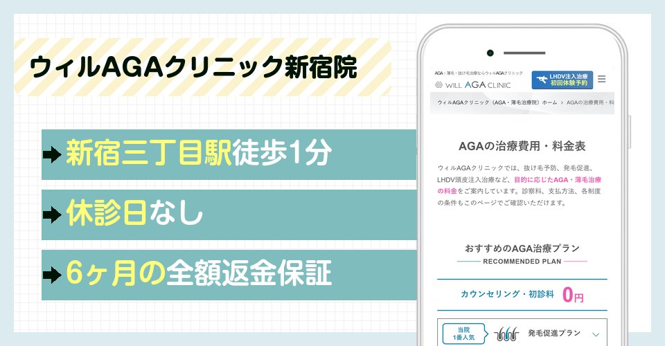 ウィルAGAクリニック新宿院の特徴