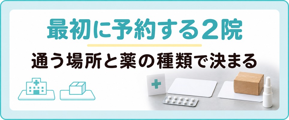 静岡で最初に予約する2院は通う場所と薬の種類で決まる