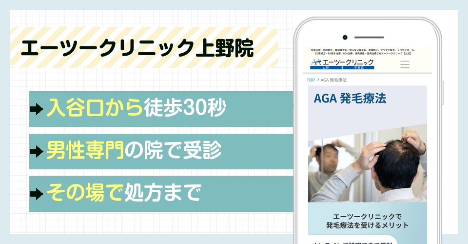 エーツークリニック上野院の特徴まとめ