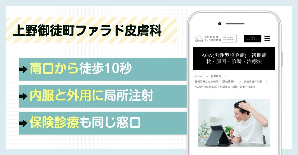 上野御徒町ファラド皮膚科の特徴まとめ