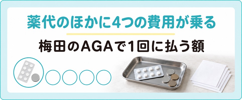 梅田のAGAは処方日数と追加費用で1回に払う額が変わる