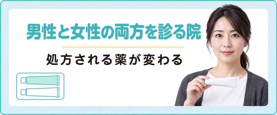 男性と女性で料金表と薬の種類が分かれる