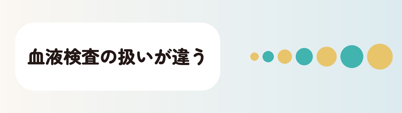 血液検査の扱いが違う