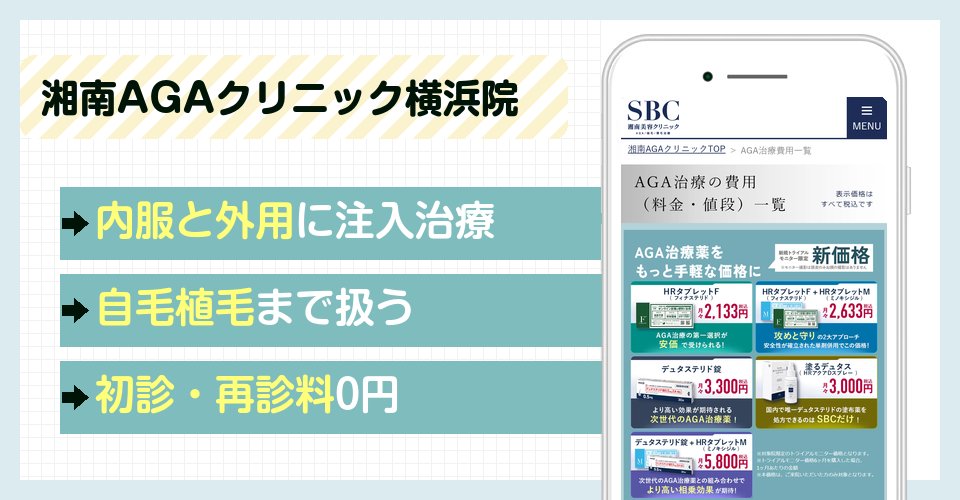 湘南AGAクリニック横浜院の特徴まとめ