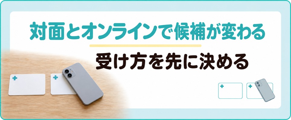 受診の方法で候補が変わる