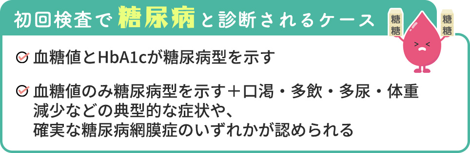 初回検査で「糖尿病」と診断されるケース
