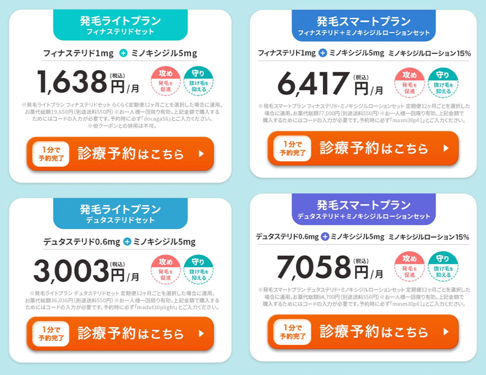 DMMのクーポン適用プラン一覧のスクショ